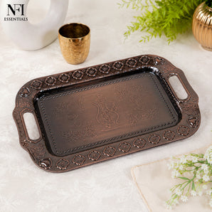 NFI essentials Steel Serving Tray, Platter with Bronze Finish 36x15cm, (M)
