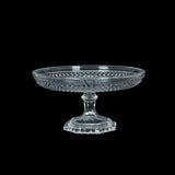 NFI essentials Crystal Clear Dessert Pedestal Stand Vintage Style Cake Plate Diamond Pattern Serving Platter Cakes, Pastries & Desserts Display for Parties, Weddings, and Gift - AYAHA ENTERPRISES PRIVATE LIMITED