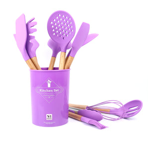 NFI essentials Silicone Kitchen Utensils Spoon Spatula Cooking Set of 11