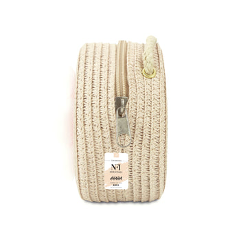 NFI essentials Round Sling Bag for Women, Stylish Shoulder Bag for Girls, Travel Crossbody Bag Purse for Ladies, Jute Zipper Closure Straw Side Sling Bag for Woman Latest - AYAHA ENTERPRISES PRIVATE LIMITED