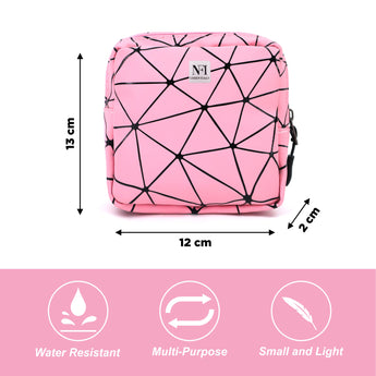 NFI essentials Pack of 3 Pack of 2 PU Diamond Print Women Portable Sanitary Napkin Pouch With Zipper Feminine Pad - AYAHA ENTERPRISES PRIVATE LIMITED