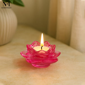 NFI essentials Exquisite Lotus Flower shaped Tea Light Candle or Diya Holder Decorative Centerpiece for Home Decor and Festival Like Diwali, Christmas or Eid - AYAHA ENTERPRISES PRIVATE LIMITED