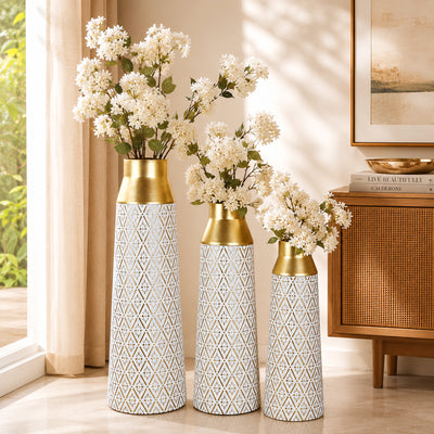 NFI essentials Metal Flower Vase Set of 3