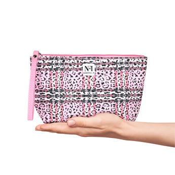 Printed Cosmetic Pouch | Makeup Pouch | Vanity Case | Travel Organiser | Size: 25x14.5x7.5cm - AYAHA ENTERPRISES PRIVATE LIMITED