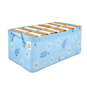 NFI essentials Closet Organizer Box with Handles Large Foldable Storage Basket for Organizing Cloths, Toys, Books, Shelves, Space Saver Wardrobe Organizer