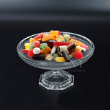 NFI essentials Crystal Clear Dessert Pedestal Stand Vintage Style Cake Plate Diamond Pattern Serving Platter Cakes, Pastries & Desserts Display for Parties, Weddings, and Gift - AYAHA ENTERPRISES PRIVATE LIMITED