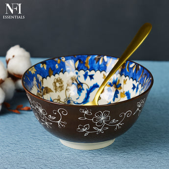 NFI essentials Multipurpose Serving Bowls Porcelain Side Bowls for Noodles, Ramen, Snacks, Soups, and Curries  Microwave & Dishwasher Safe Ideal for Gifting 6.2 Inch (700 ml) - AYAHA ENTERPRISES PRIVATE LIMITED