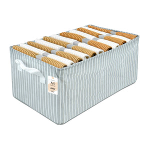 NFI essentials Closet Organizer Box with Handles Large Foldable Storage Basket for Organizing Cloths, Toys, Books, Shelves, Space Saver Wardrobe Organizer