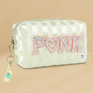 NFI essentials Makeup Pouch Cosmetic Pouch Vanity Case Jewellery Pouch Stationery Pencil Case Travel Organiser Travel Pouch Bag with Detachable Handle