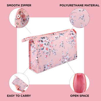 NFI essentials PU Floral Print Makeup Pouch for Women, Stylish Pouches - AYAHA ENTERPRISES PRIVATE LIMITED