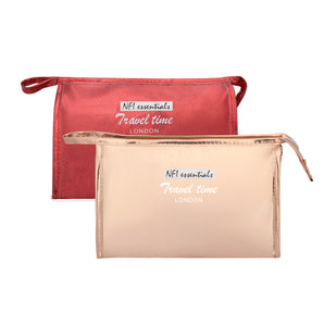 NFI essentials Pack of 2 Makeup Pouch for Women, Stylish Pouches for Makeup Accessories, Cosmetic Pouch