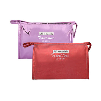 NFI essentials Pack of 2 Makeup Pouch for Women, Stylish Pouches for Makeup Accessories, Cosmetic Pouch - AYAHA ENTERPRISES PRIVATE LIMITED
