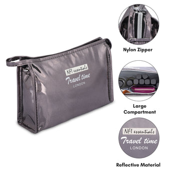NFI essentials PU Reflective Makeup Pouch for Women, Stylish Pouches for Makeup Accessories - AYAHA ENTERPRISES PRIVATE LIMITED