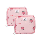 NFI essentials Pack of 2 Nylon Print Women Portable Sanitary Napkin Pouch With Zipper Feminine Pad - AYAHA ENTERPRISES PRIVATE LIMITED