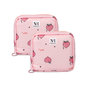 NFI essentials Pack of 2 Nylon Print Women Portable Sanitary Napkin Pouch With Zipper Feminine Pad - AYAHA ENTERPRISES PRIVATE LIMITED