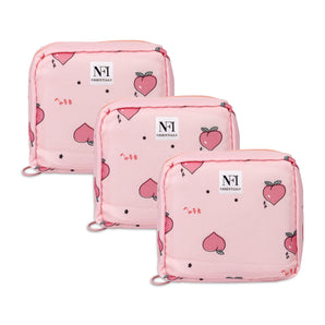 NFI essentials Pack of 3 Nylon Print Women Portable Sanitary Napkin Pouch With Zipper Feminine Pad
