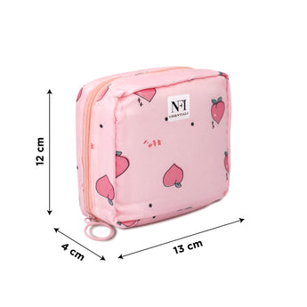 NFI essentials Pack of 2 Nylon Print Women Portable Sanitary Napkin Pouch With Zipper Feminine Pad - AYAHA ENTERPRISES PRIVATE LIMITED