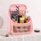 NFI essentials Transparent Cosmetic Bag With Hook, Wash Bag Travel Makeup Bag - AYAHA ENTERPRISES PRIVATE LIMITED