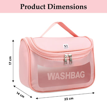 NFI essentials Transparent Cosmetic Bag With Hook, Wash Bag Travel Makeup Bag - AYAHA ENTERPRISES PRIVATE LIMITED