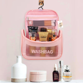 NFI essentials Transparent Cosmetic Bag With Hook, Wash Bag Travel Makeup Bag - AYAHA ENTERPRISES PRIVATE LIMITED