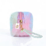 NFI essentials Fur Makeup Cosmetic Pouch Vanity Case Jewellery Pouch for Womens Stationery Pencil Case Travel Organiser Zipper Pouch Bag with Detachable Handle - AYAHA ENTERPRISES PRIVATE LIMITED