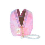 NFI essentials Fur Makeup Cosmetic Pouch Vanity Case Jewellery Pouch for Womens Stationery Pencil Case Travel Organiser Zipper Pouch Bag with Detachable Handle - AYAHA ENTERPRISES PRIVATE LIMITED