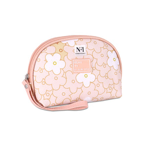 NFI essentials Semicircle Makeup Pouch, Cosmetic Bag Stylish Pouch for Makeup accessories Travel Organizer Vanity Kit Stationery Pencil Case Toiletry Bag Make up pouch for girls