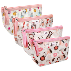 NFI essentials PU Floral Print Makeup Pouch for Women, Stylish Pouches for Makeup Accessories & Travel Organiser, Cosmetic Pouch