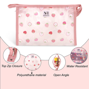 NFI essentials PU Floral Print Makeup Pouch for Women, Stylish Pouches for Makeup Accessories & Travel Organiser, Cosmetic Pouch - AYAHA ENTERPRISES PRIVATE LIMITED