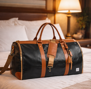 NFI essentials Garment Duffel Bag for Travel Convertible Weekender Bag with Shoe Compartment, Hanging Suit Carrier, and Multiple Pockets Waterproof Carry-On for Men & Women