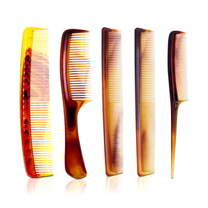 NFI esssentials Professional Styling Comb Set of 5 Hair Dressing Combs for Mens And Womens for All Hair Types Variety Pack Great & Styles For Women/Men