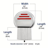 NFI essentials Professional Stainless Steel Lice Comb Treatment Comb for Head Lice Removal Tool for All Hair Types, Metal Plastic Long Teeth, Nit Lice Egg Removal - AYAHA ENTERPRISES PRIVATE LIMITED