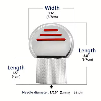 NFI essentials Professional Stainless Steel Lice Comb Treatment Comb for Head Lice Removal Tool for All Hair Types, Metal Plastic Long Teeth, Nit Lice Egg Removal - AYAHA ENTERPRISES PRIVATE LIMITED