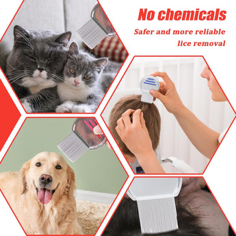 NFI essentials Professional Stainless Steel Lice Comb Treatment Comb for Head Lice Removal Tool for All Hair Types, Metal Plastic Long Teeth, Nit Lice Egg Removal - AYAHA ENTERPRISES PRIVATE LIMITED