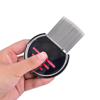 NFI essentials Professional Stainless Steel Lice Comb Treatment Comb for Head Lice Removal Tool for All Hair Types, Metal Plastic Long Teeth, Nit Lice Egg Removal - AYAHA ENTERPRISES PRIVATE LIMITED
