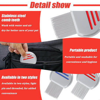 NFI essentials Professional Stainless Steel Lice Comb Treatment Comb for Head Lice Removal Tool for All Hair Types, Metal Plastic Long Teeth, Nit Lice Egg Removal - AYAHA ENTERPRISES PRIVATE LIMITED