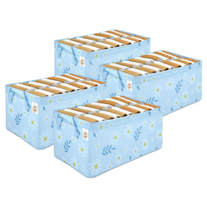 NFI essentials Pack of 4 Closet Organizer Box with Handles Large Foldable Storage Basket for Organizing Cloths, Toys, Books, Shelves, Space Saver Wardrobe Organizer