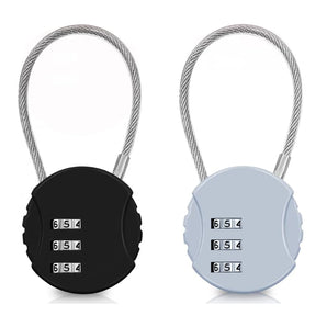 NFI essentials Pack of 2 Small 3 Digit Combination Padlock Locks for Home Office Hotel Doors, Travel Suitcases Luggage Briefcase Bag Number Lock Safe Security