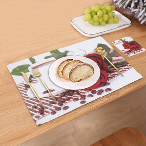 NFI essentials PVC Dining Table Placemat and Tea Coaster Set of 6, Washable Dining Table mat - AYAHA ENTERPRISES PRIVATE LIMITED