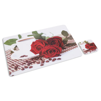 NFI essentials PVC Dining Table Placemat and Tea Coaster Set of 6, Washable Dining Table mat - AYAHA ENTERPRISES PRIVATE LIMITED