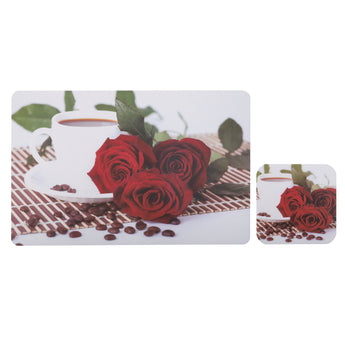 NFI essentials PVC Dining Table Placemat and Tea Coaster Set of 6, Washable Dining Table mat - AYAHA ENTERPRISES PRIVATE LIMITED