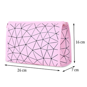 NFI essentials PU Diamond Print Makeup Pouch for Women Stylish Pouches for Makeup accessories storage