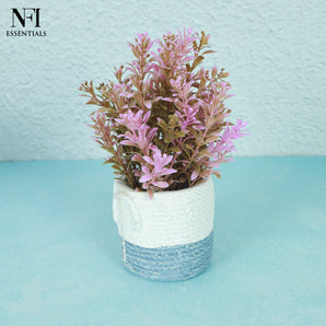 NFI essentials Artificial Plants Pot for Home Decor & Office Decoration Small Dry Fake Flower with Vase House Living Tabletop Decoration Best for Gifting