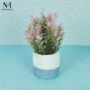 NFI essentials Artificial Plants Pot for Home Decor & Office Decoration Small Dry Fake Flower with Vase House Living Tabletop Decoration Best for Gifting