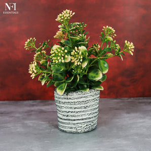 NFI essentials Artificial Plants Pot for Home Decor & Office Decoration Small Dry Fake Flower with Vase House Living Tabletop Decoration Best for Gifting