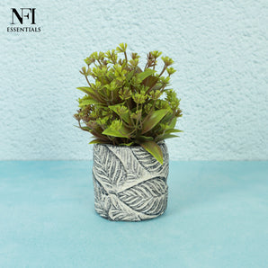 NFI essentials Artificial Plants Pot for Home Decor & Office Decoration Small Dry Fake Flower with Vase House Living Tabletop Decoration Best for Gifting