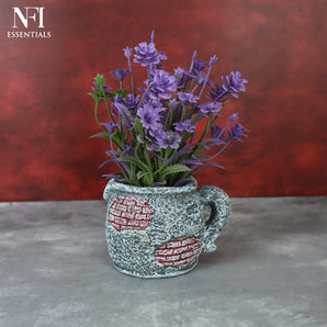 NFI essentials Artificial Plants Pot for Home Decor & Office Decoration Small Dry Fake Flower with Vase House Living Tabletop Decoration Best for Gifting