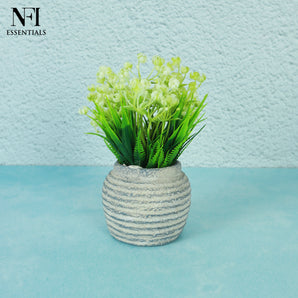 NFI essentials Artificial Plants Pot for Home Decor & Office Decoration Small Dry Fake Flower with Vase House Living Tabletop Decoration Best for Gifting