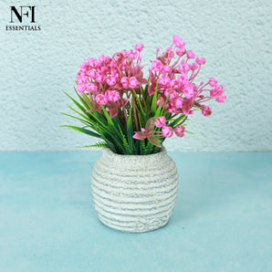 NFI essentials Artificial Plants Pot for Home Decor & Office Decoration Small Dry Fake Flower with Vase House Living Tabletop Decoration Best for Gifting