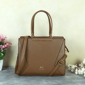 NFI essentials Satchel Bags Ladies Purse Handbag Premium Women Shoulder Travel Bag for Work Gifts for Wife/Mother/Sister Stylish Office College Party Bag